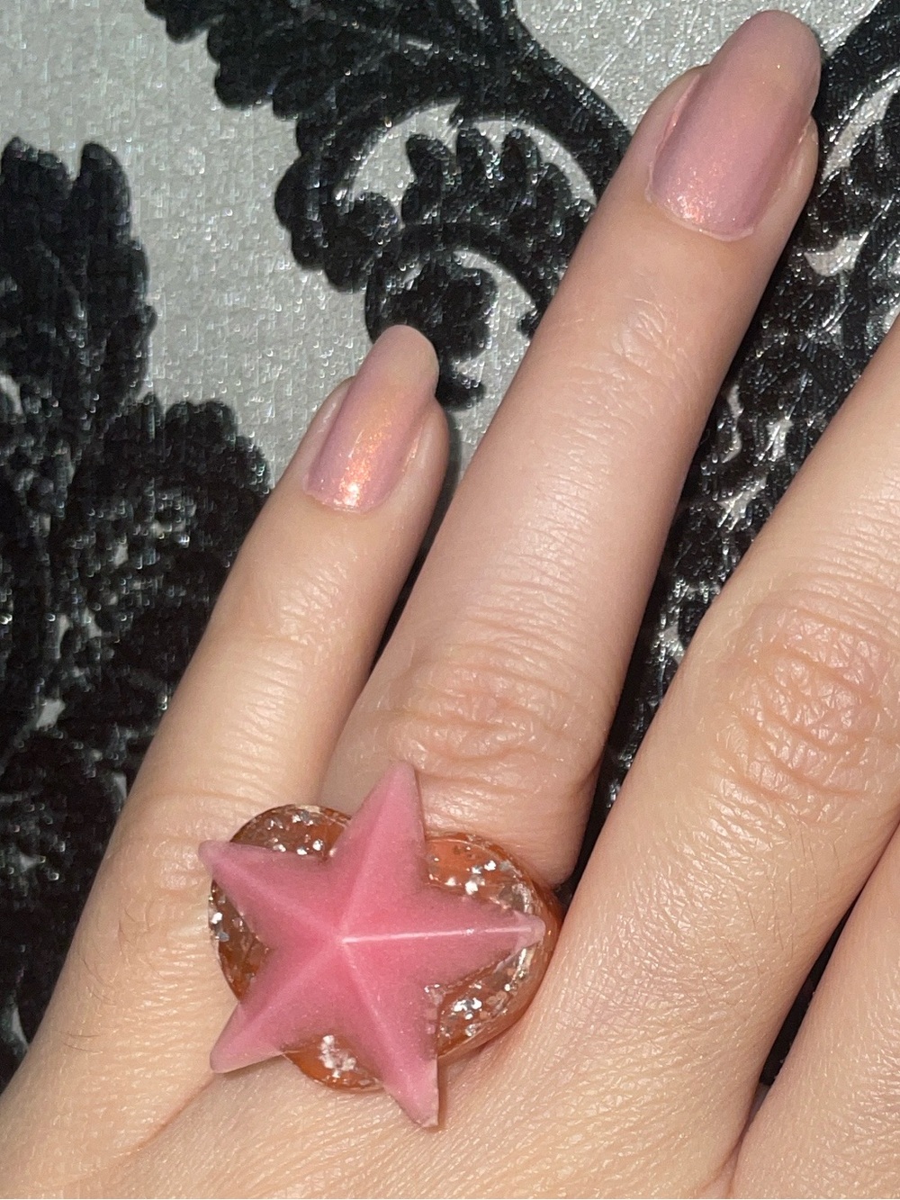 heart & star bubble gum ring